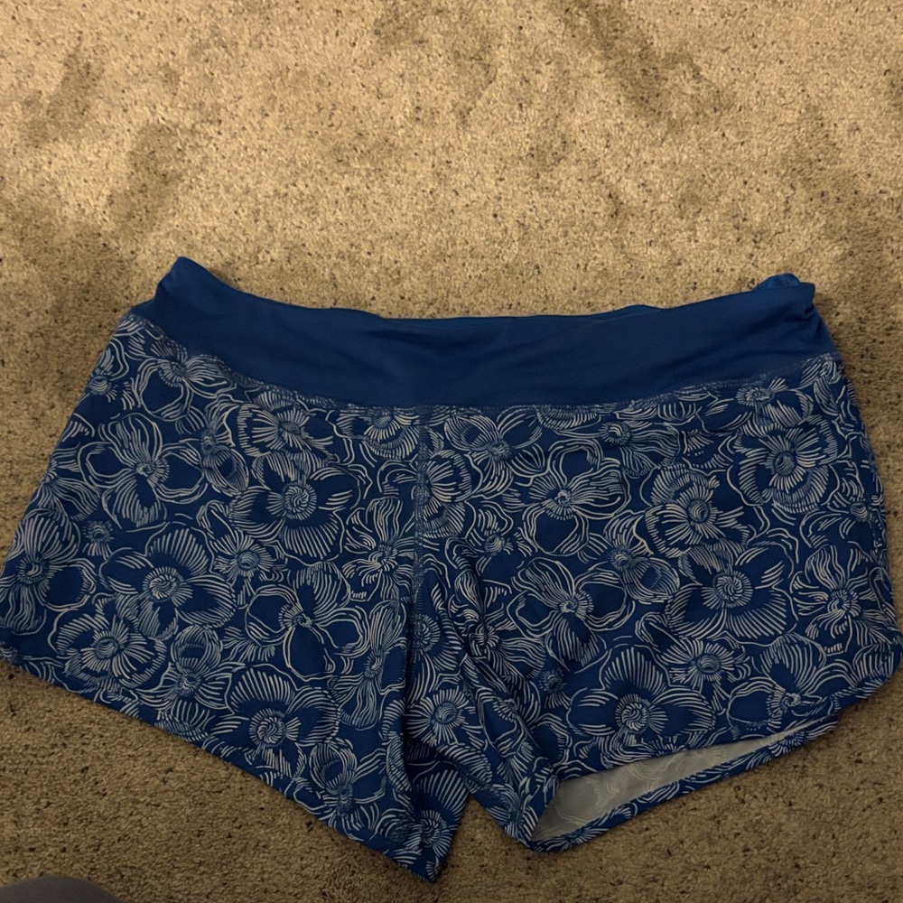Navy Floral Women's Athletic Shorts